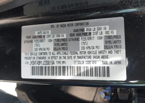 2018 Mazda Cx-5 Sport from USA, damaged, VIN JM3KFABM1J0398194